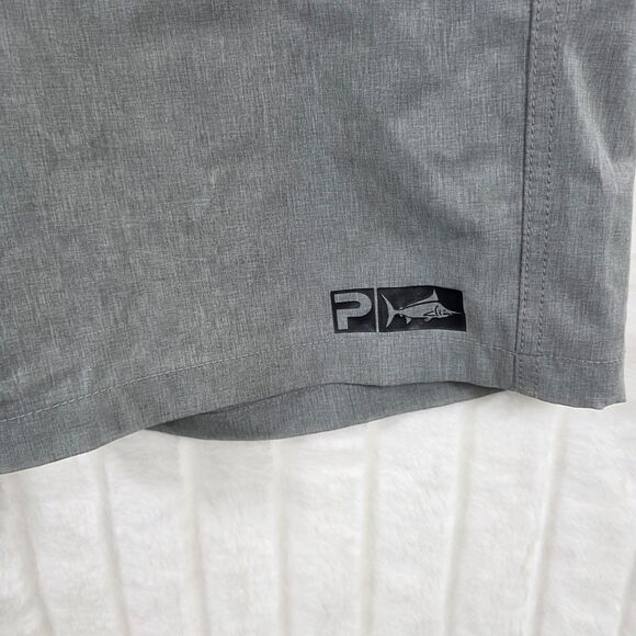 Pelagic Men's High Performance Deep Sea Hybrid Fishing Shorts Light Gray Size 34 - Picture 4 of 16